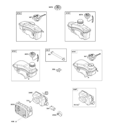 G - Sistema di scarico, alimentazione carburante B&S - 10 €¦ 103M02-0061-H1 brand Stihl